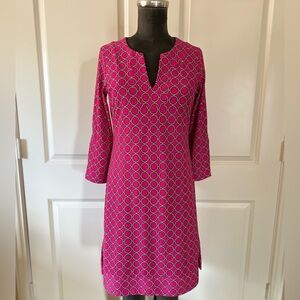 Jude Connally Vibrant Pink Circle Pattern Dress